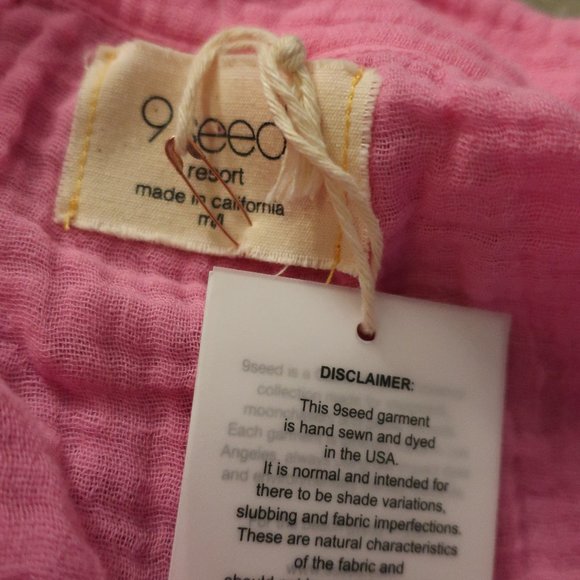 NWT Womens 9Seed Resort Pink Gauzy Top M/L * - Picture 6 of 6